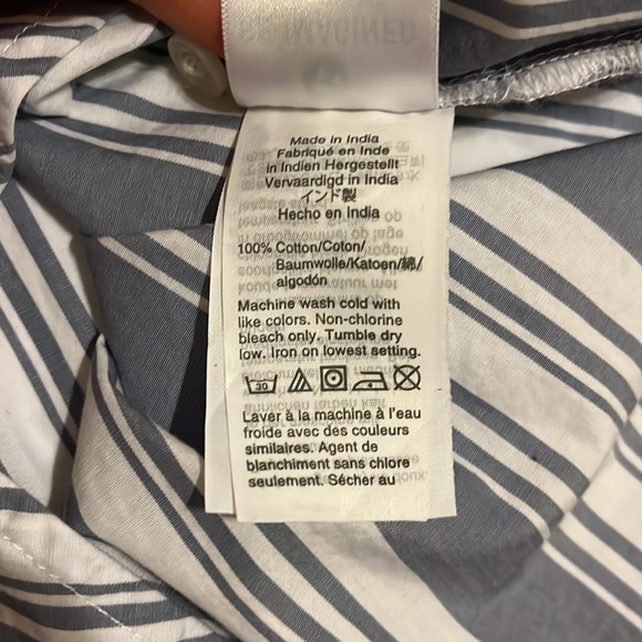 J. Crew Band-Collar Cotton Poplin Tunic in Stripe | Blue and White | 8 - Picture 7 of 7